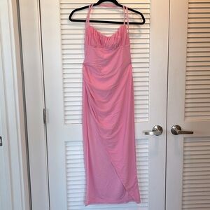 Backless Pink Maxi Dress from Beginning Boutique